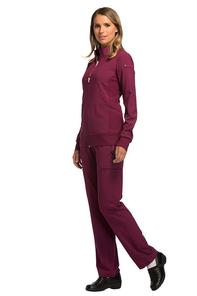 Wine - Cherokee iFlex Zip Front Jacket