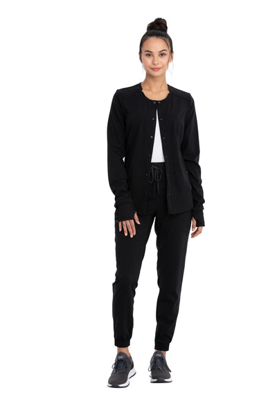 Black - Cherokee Euphoria Snap Front Jacket