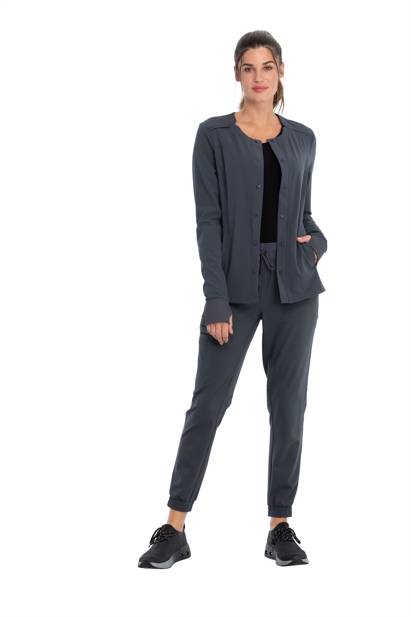 Pewter - Cherokee Euphoria Snap Front Jacket