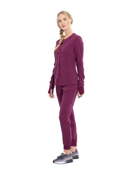 Wine - Cherokee Euphoria Snap Front Jacket