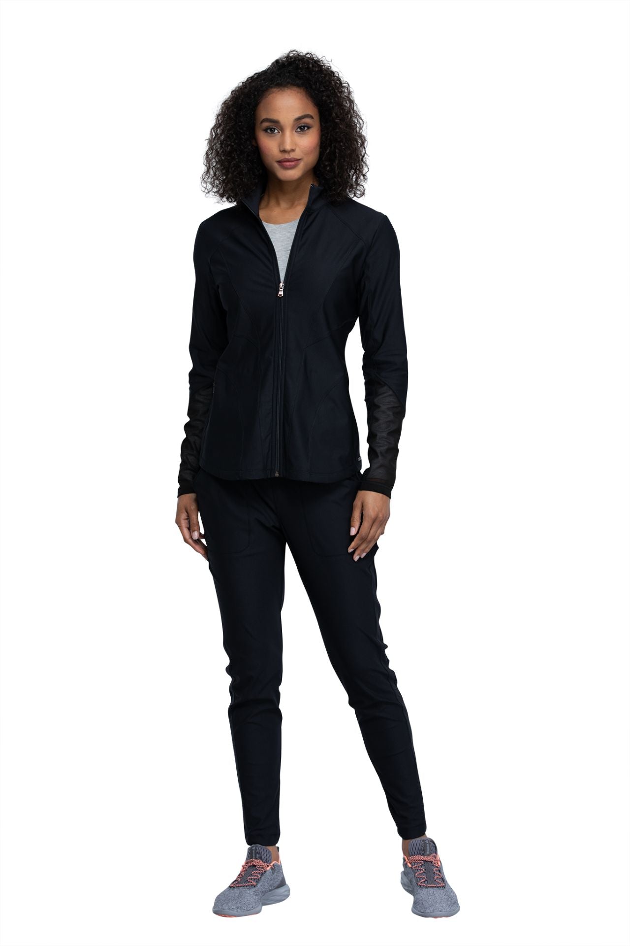 Black - Cherokee Form Zip Front Jacket