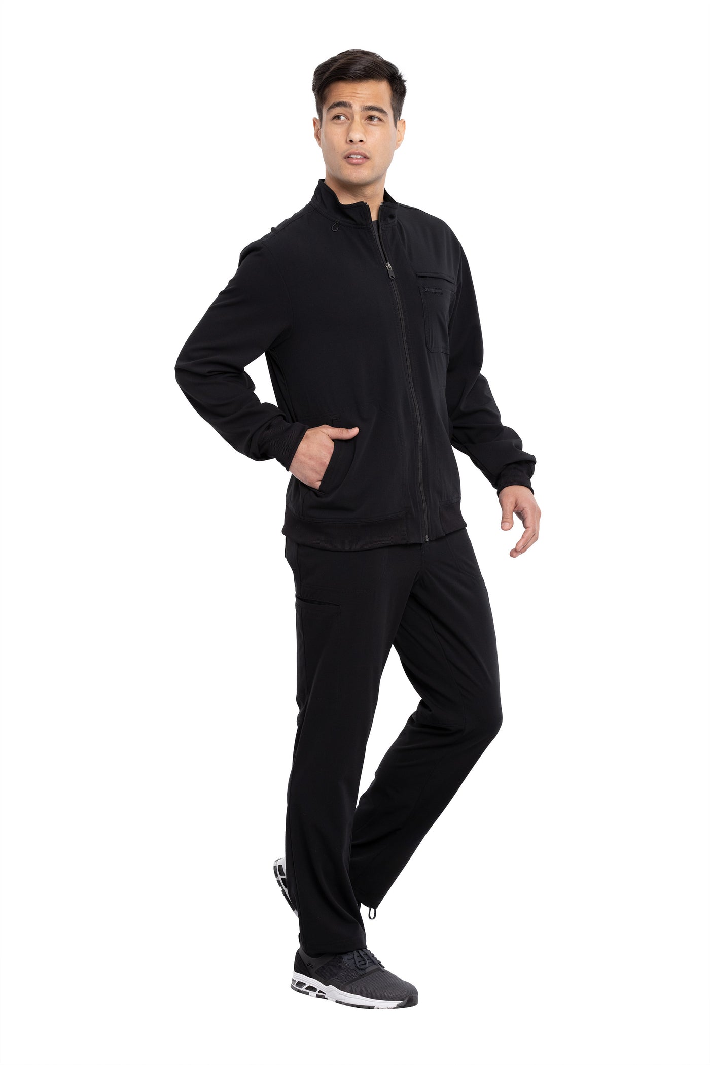 Black - Cherokee Euphoria Men's Zip Front Jacket