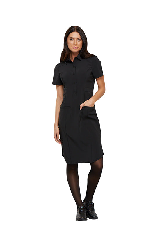 Black - Cherokee Infinity 39" Button Front Dress