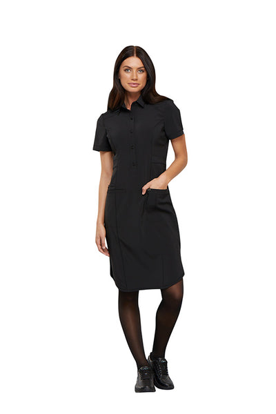 Black - Cherokee Infinity 39" Button Front Dress