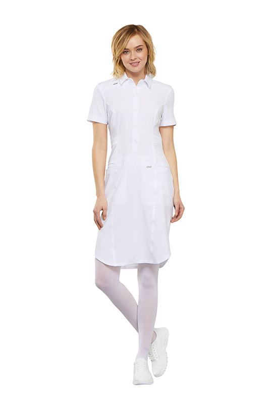 White - Cherokee Infinity 39" Button Front Dress