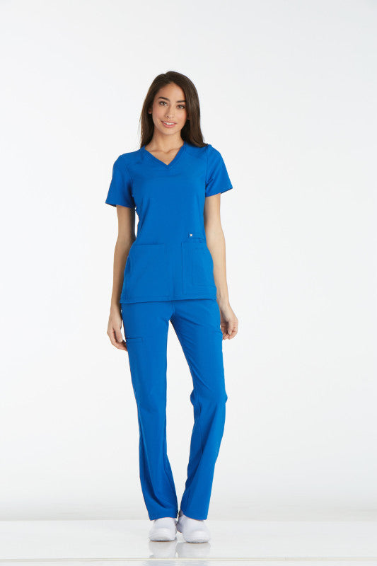 Royal - Cherokee iFlex V-Neck Knit Panel Top