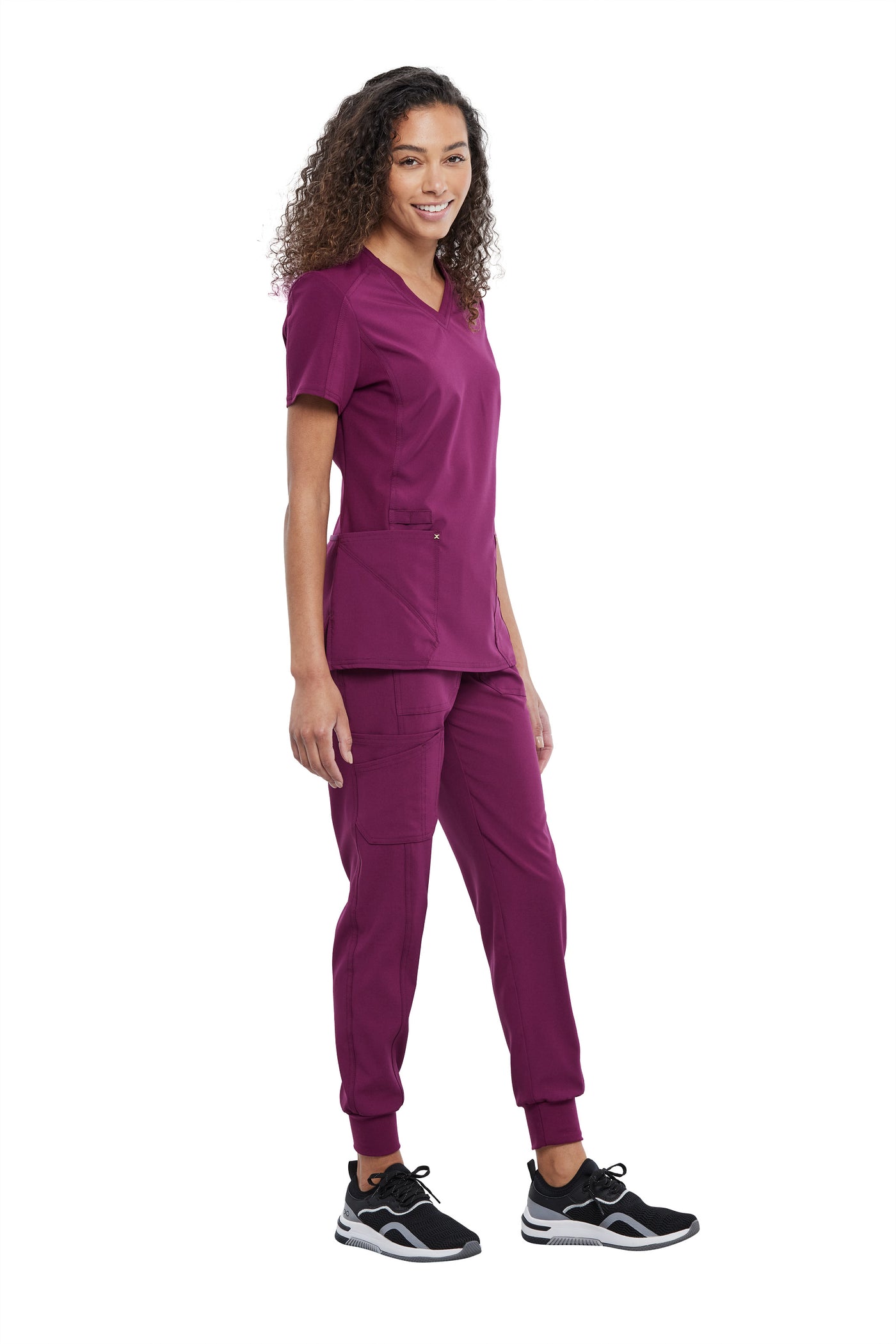 Wine - Cherokee iFlex V-Neck Top