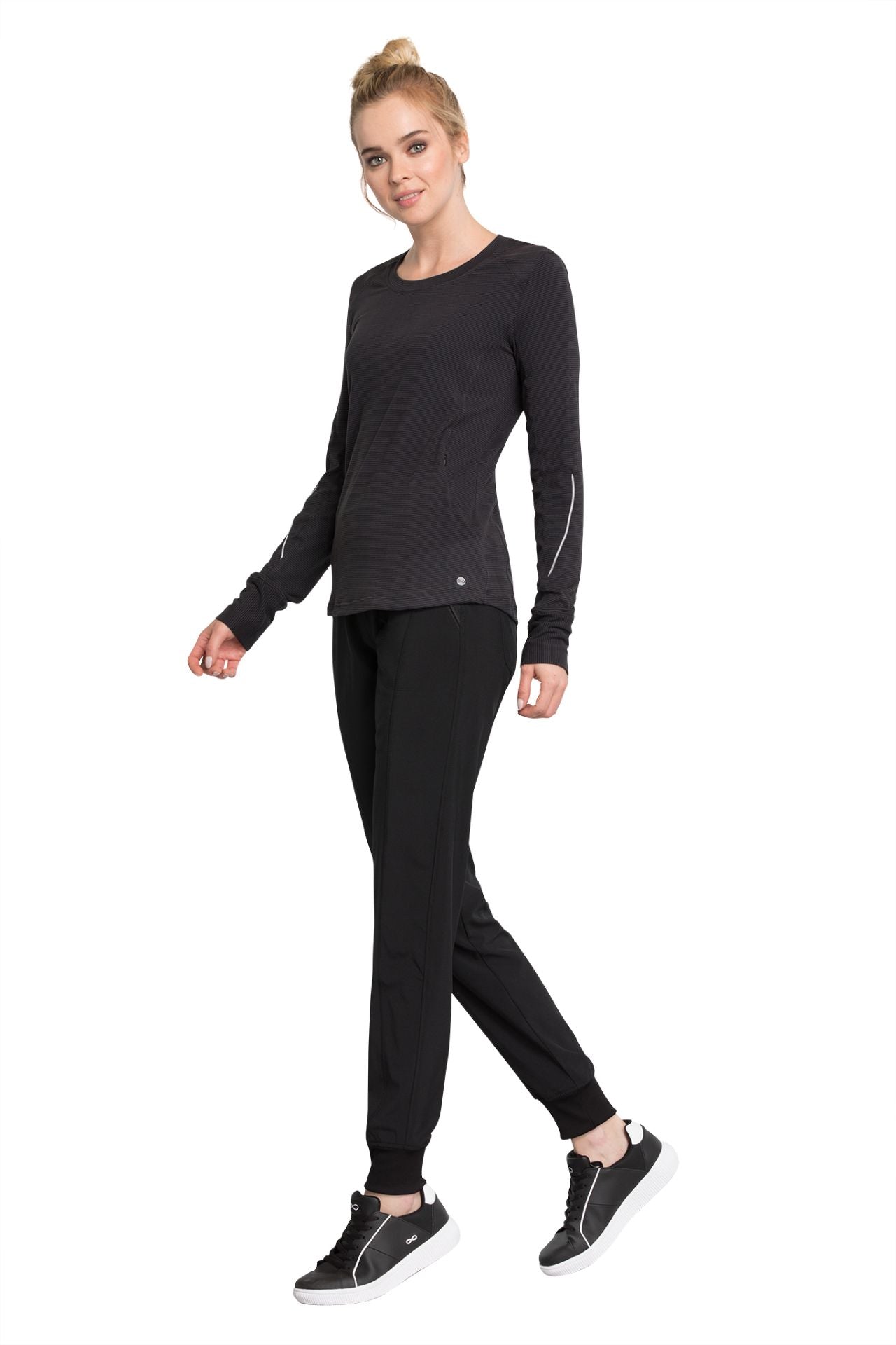 Pewter/Black - Cherokee Infinity Long Sleeve Underscrub Knit Tee