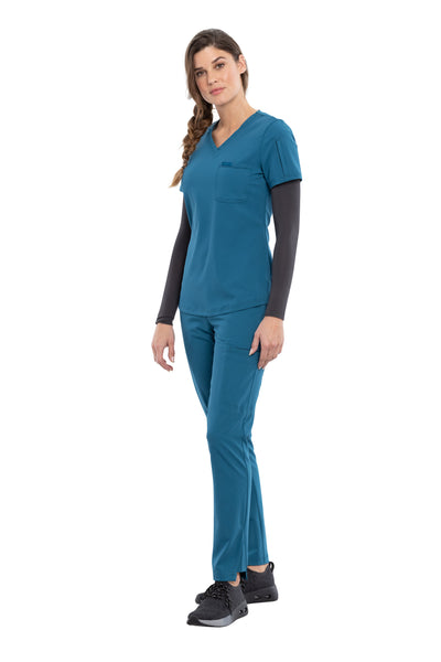 Caribbean Blue - Cherokee Euphoria V-Neck Top
