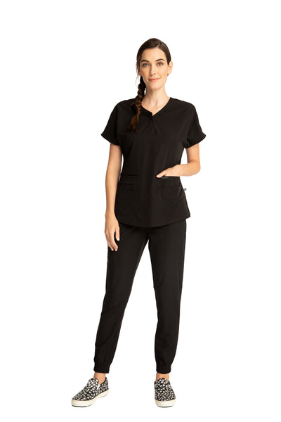 Black - Cherokee Euphoria V-Neck Top