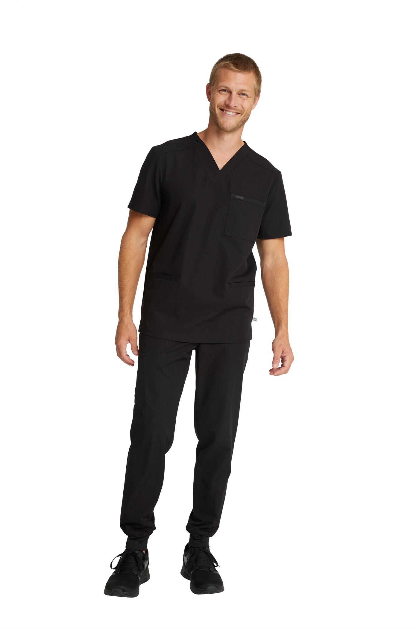 Black - Cherokee Euphoria Men's V-Neck Top