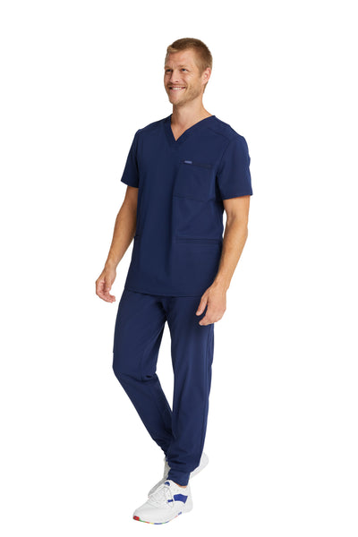 Navy - Cherokee Euphoria Men's V-Neck Top