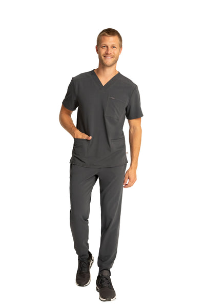 Pewter - Cherokee Euphoria Men's V-Neck Top