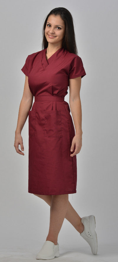 Burgundy - Avida V-Neck Dress