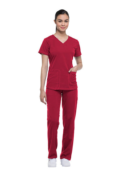 Red - Dickies Dynamix V-Neck Top