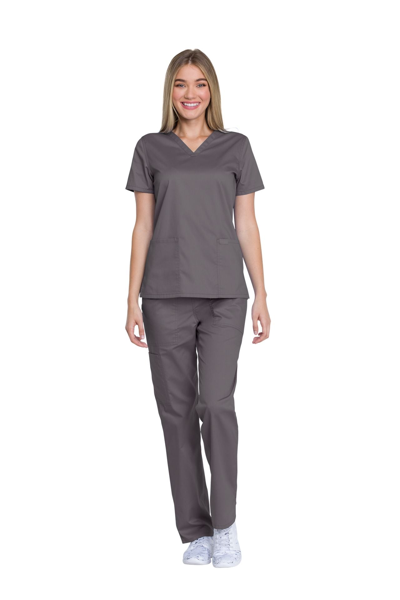 Pewter - Genuine Dickies Industrial Strength V-Neck Top