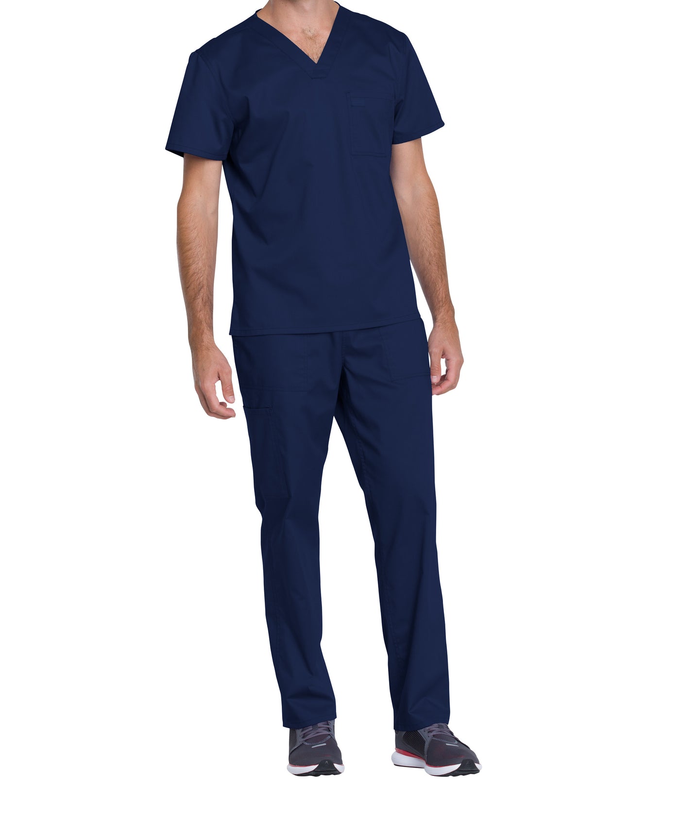 Navy - Genuine Dickies Industrial Strength Unisex V-Neck Top (1 Pocket)