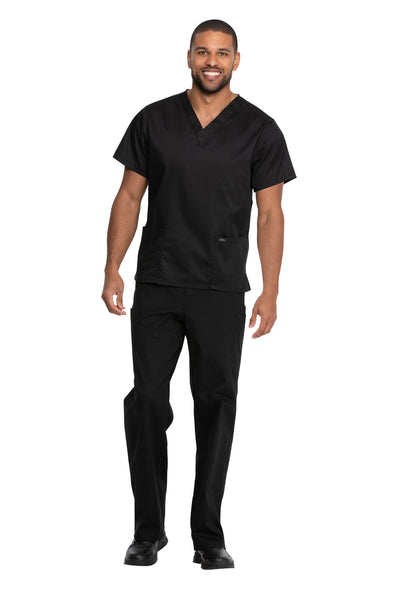 Black - Genuine Dickies Industrial Strength Unisex V-Neck Top (2 Pockets)