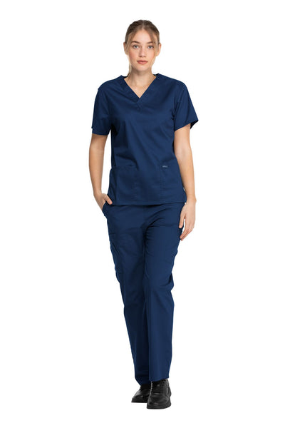 Navy - Genuine Dickies Industrial Strength Unisex V-Neck Top (2 Pockets)