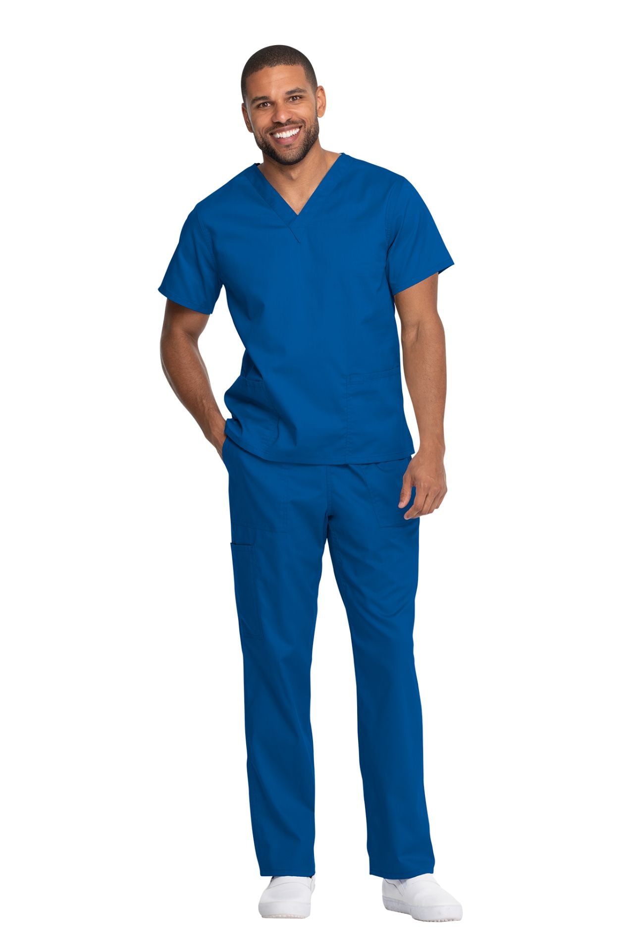 Royal - Genuine Dickies Industrial Strength Unisex V-Neck Top (2 Pockets)