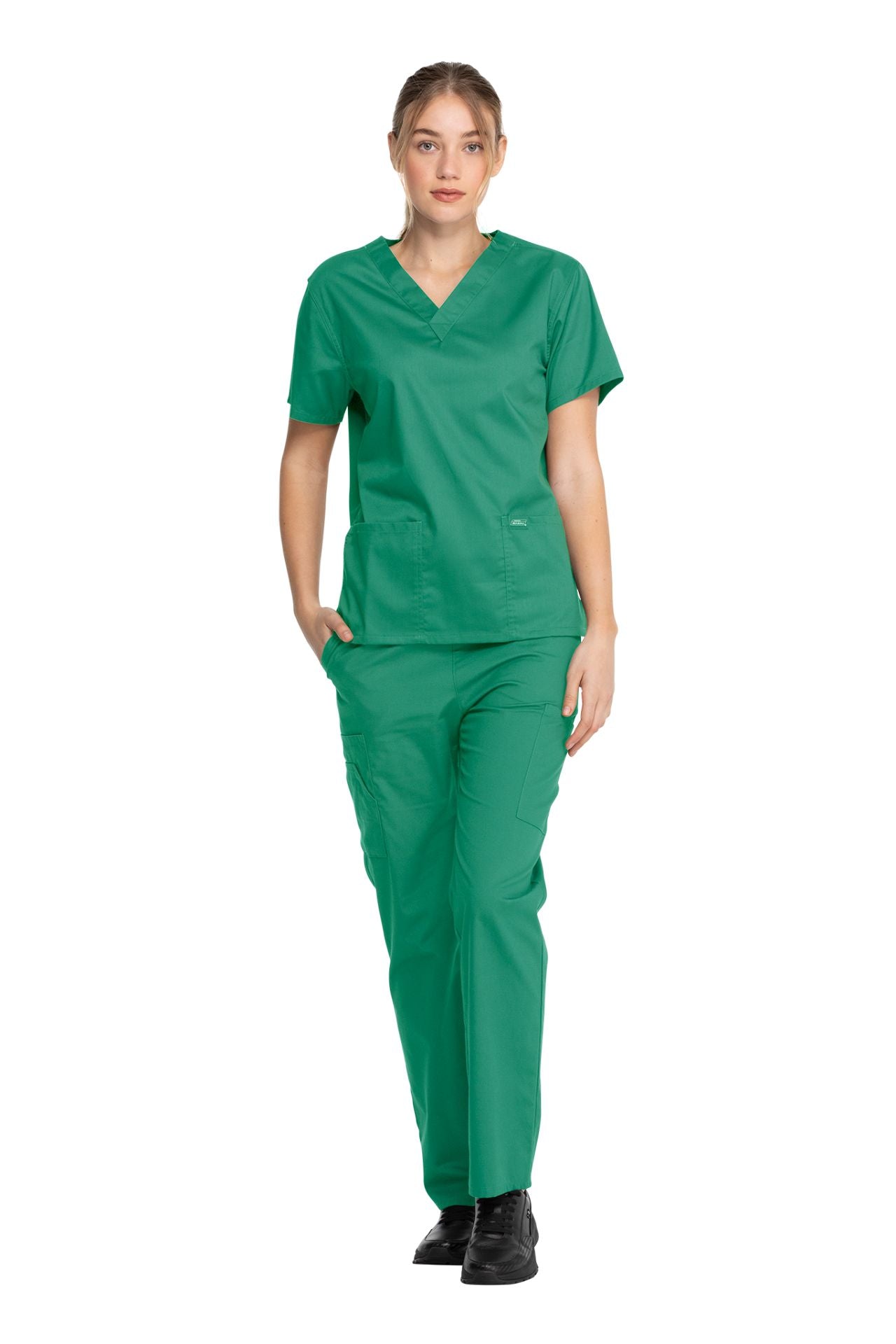Surgical Green - Genuine Dickies Industrial Strength Unisex V-Neck Top (2 Pockets)