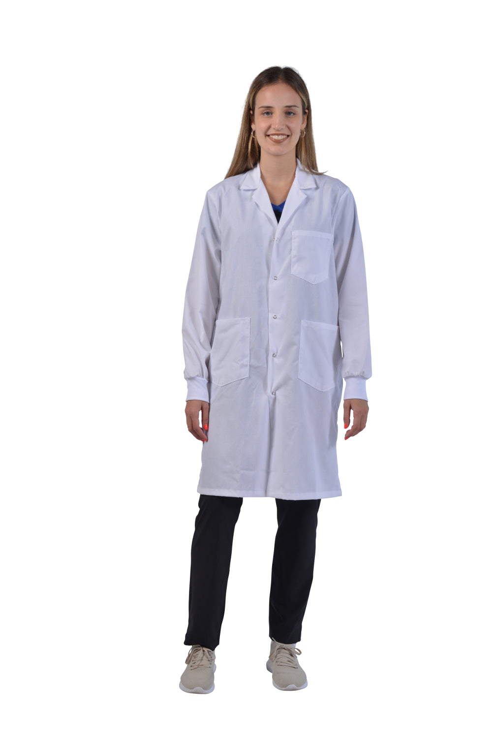 White - Avida Lab Coats 42" Unisex Lab Coat with Knit Cuffs (CLEARANCE)