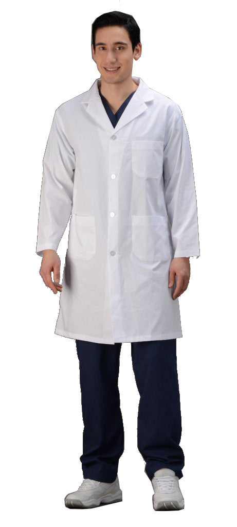 White - Avida Lab Coats 42" Unisex Lab Coat (100% Cotton)