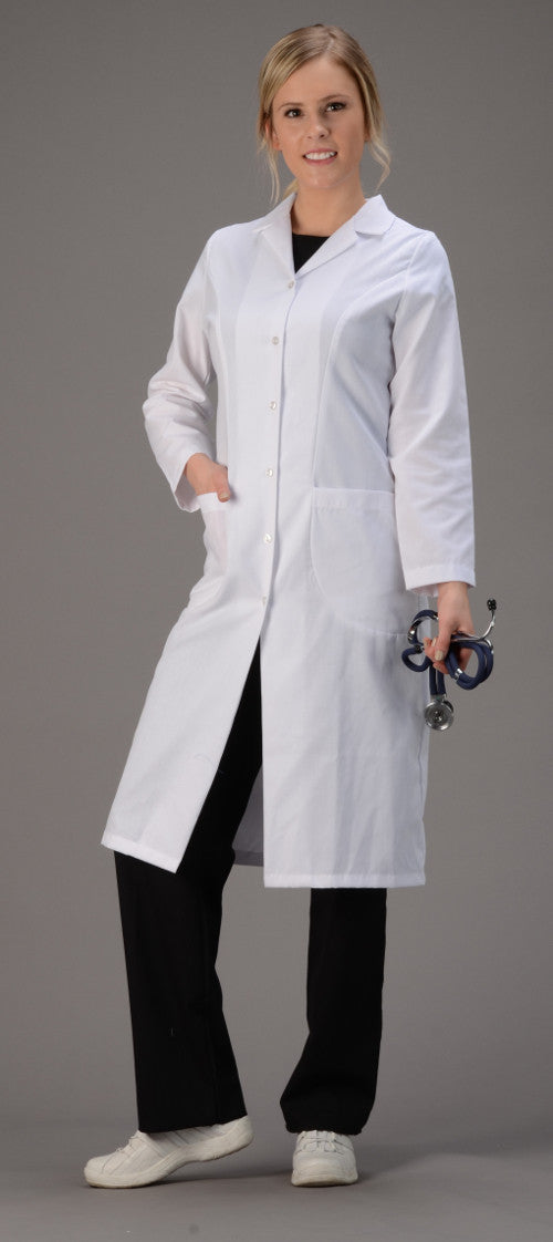 White - Avida Lab Coats 42" Fitted Women's Lab Coat