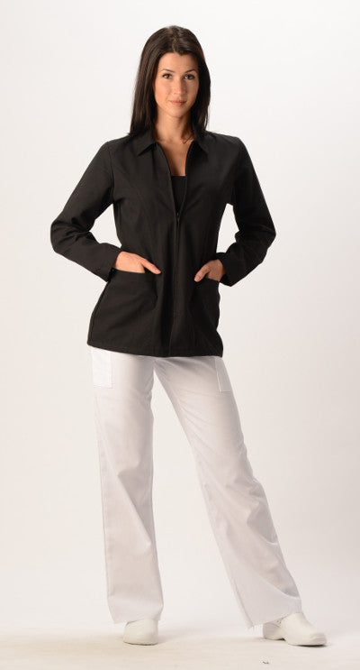 Black - Avida Lab Coats Zip Front Coat