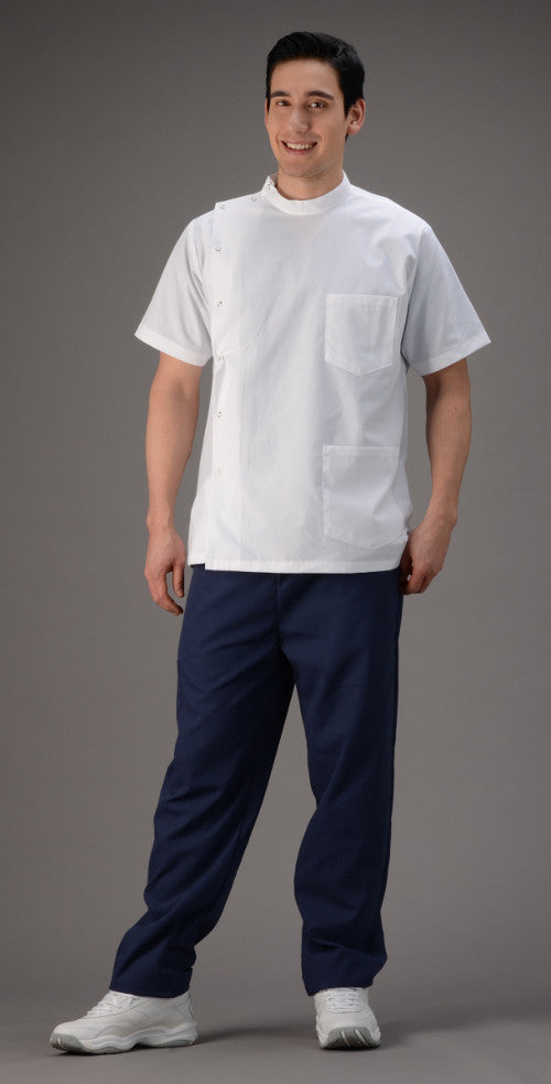 White - Avida Lab Coats 32" Men's Classic Snap Lab Coat