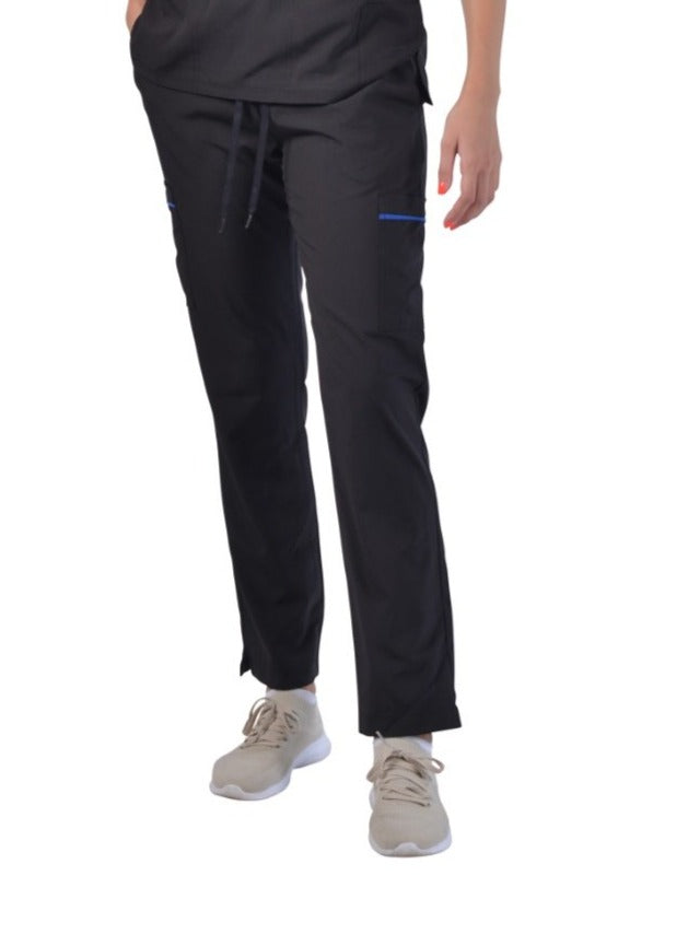 Black/Royal Blue Trim - Avida Athletic Scrub Pants