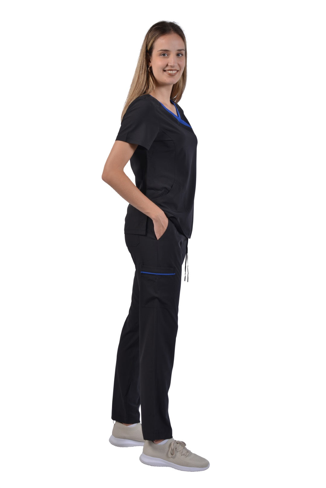 Black/Royal Blue Trim - Avida Athletic Scrub Pants