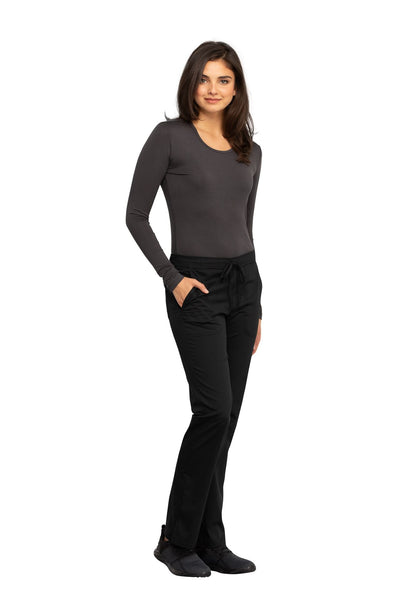 Black - Cherokee Workwear Revolution Mid Rise Drawstring Pant