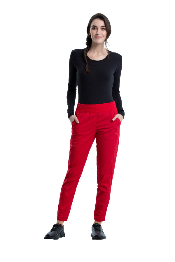 Red - Cherokee Workwear Revolution Natural Rise Jogger
