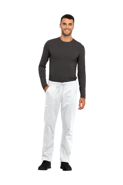 White - Cherokee Workwear Revolution Unisex Drawstring Cargo Pant