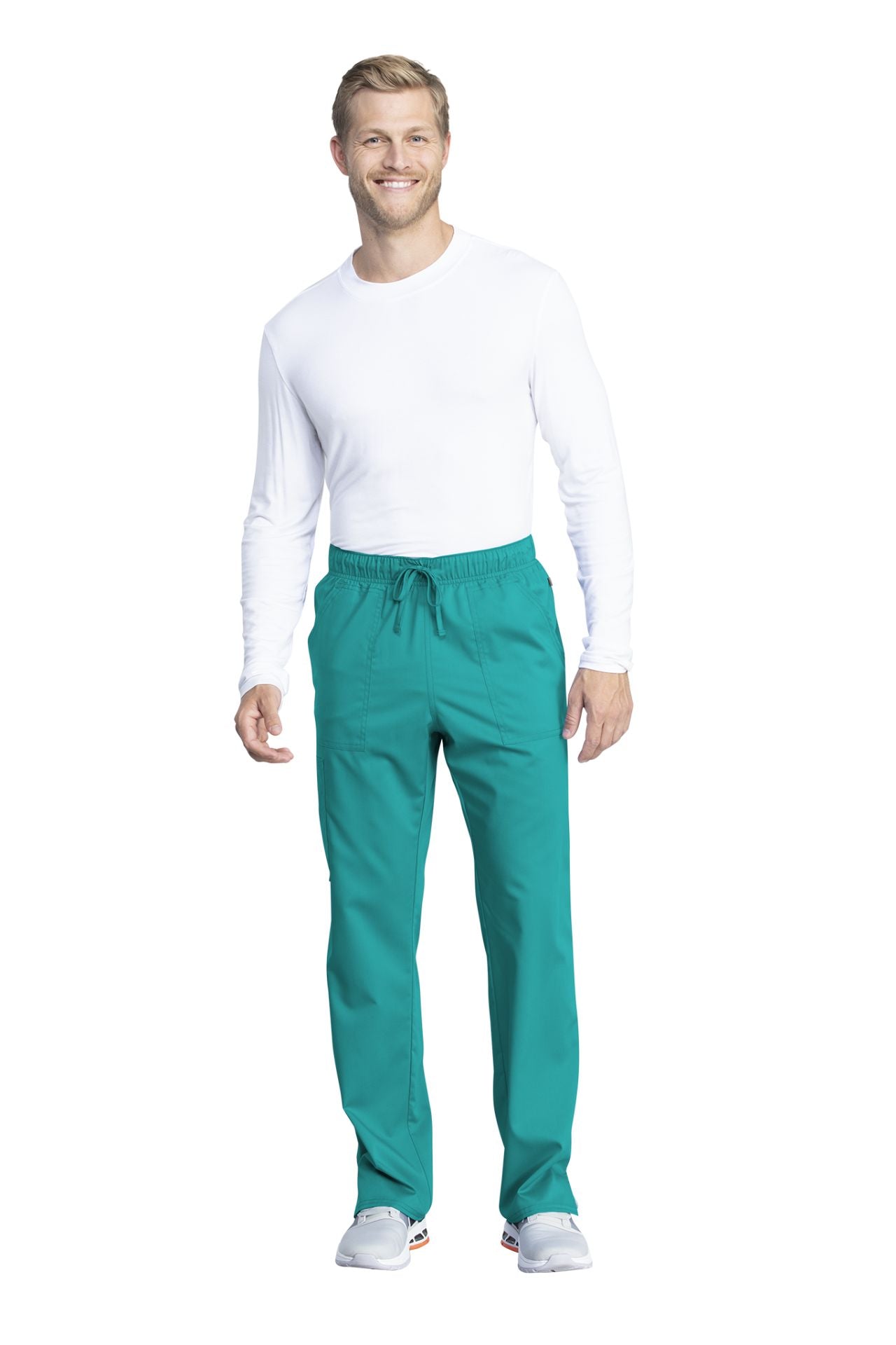 Teal Blue - Cherokee Workwear Revolution Tech Unisex Mid Rise Drawstring Pant