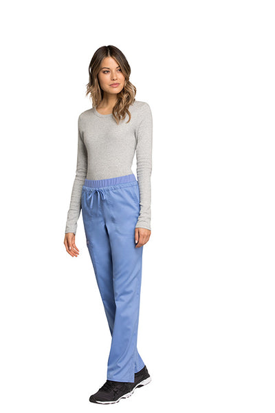 Ciel Blue - Cherokee Workwear Revolution Mid Rise Drawstring Cargo Pant