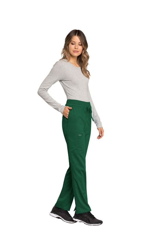 Hunter Green - Cherokee Workwear Revolution Mid Rise Drawstring Cargo Pant