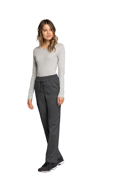 Pewter - Cherokee Workwear Revolution Mid Rise Drawstring Cargo Pant