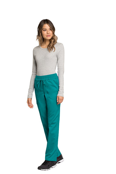 Teal Blue - Cherokee Workwear Revolution Mid Rise Drawstring Cargo Pant
