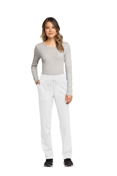 White - Cherokee Workwear Revolution Mid Rise Drawstring Cargo Pant
