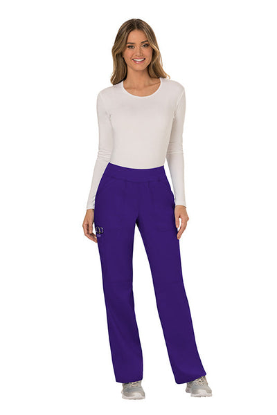 Grape - Cherokee Workwear Revolution Mid Rise Drawstring Cargo Pant