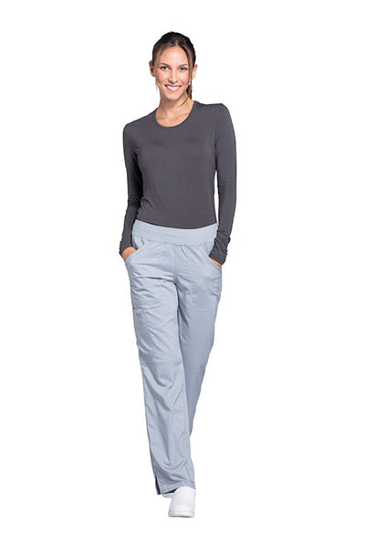 Grey - Cherokee Workwear Revolution Mid Rise Drawstring Cargo Pant
