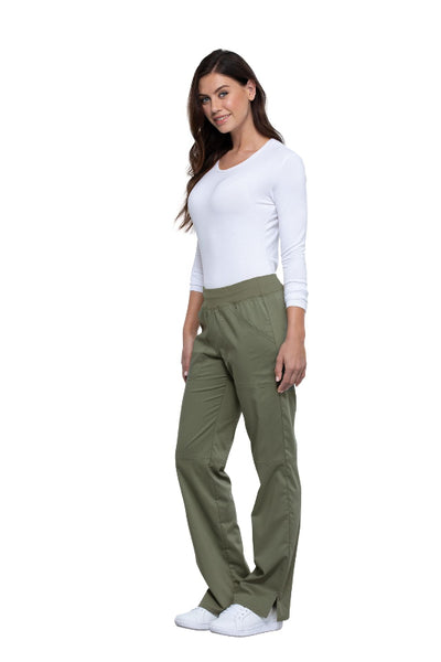 Olive - Cherokee Workwear Revolution Mid Rise Drawstring Cargo Pant