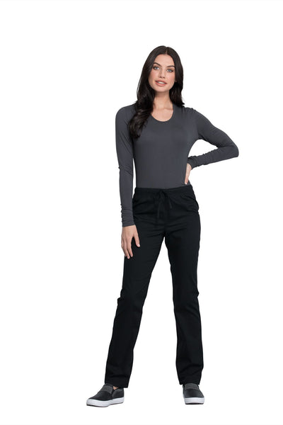 Black - Cherokee Workwear Professionals Pocketless Drawstring Pant