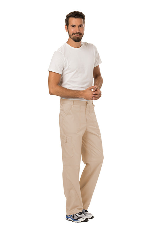 Khaki - Cherokee Workwear Revolution Men's Fly Front Cargo Pant