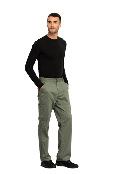 Olive - Cherokee Workwear Revolution Men's Fly Front Cargo Pant
