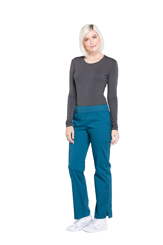 Caribbean Blue - Cherokee Workwear Professionals Mid Rise Pull On Cargo Pant