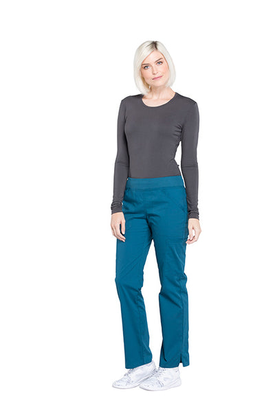 Caribbean Blue - Cherokee Workwear Professionals Mid Rise Pull On Cargo Pant
