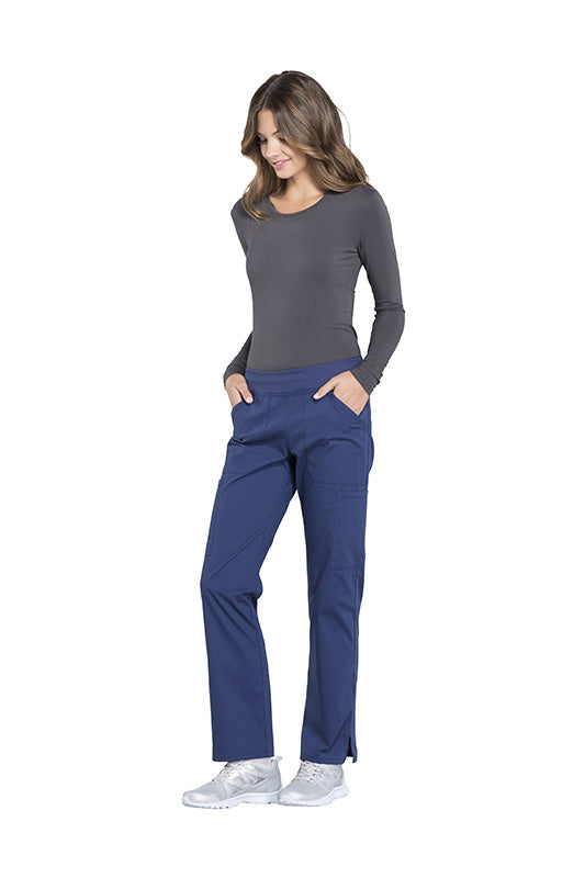 Navy - Cherokee Workwear Professionals Mid Rise Pull On Cargo Pant